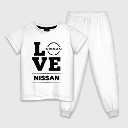 Пижама хлопковая детская Nissan Love Classic, цвет: белый