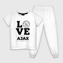 Пижама хлопковая детская Ajax Love Классика, цвет: белый