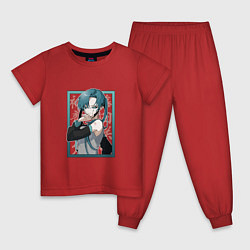 Пижама хлопковая детская Hatsune Miku Drain, цвет: красный