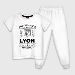 Пижама хлопковая детская Lyon: Football Club Number 1 Legendary, цвет: белый