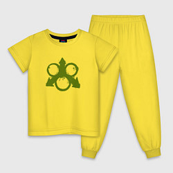 Пижама хлопковая детская Знак Нургла, цвет: желтый