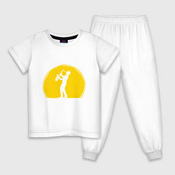 Пижама хлопковая детская Солнечный Джаз, цвет: белый