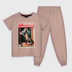 Пижама хлопковая детская Poster Harry Houdini Episode Eight, цвет: пыльно-розовый