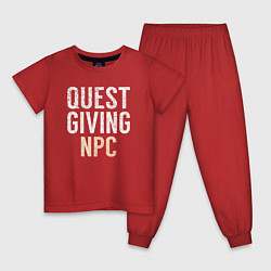 Пижама хлопковая детская Дающий квест NPC, цвет: красный