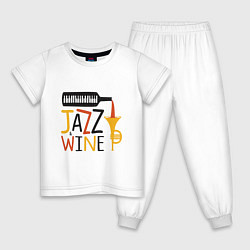 Пижама хлопковая детская Jazz & Wine, цвет: белый