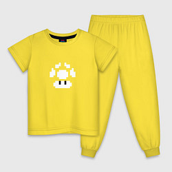 Пижама хлопковая детская Супергриб Гриб жизни из Марио, цвет: желтый