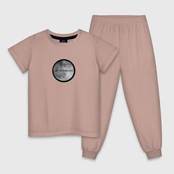 Пижама хлопковая детская Воет ли черная луна?, цвет: пыльно-розовый