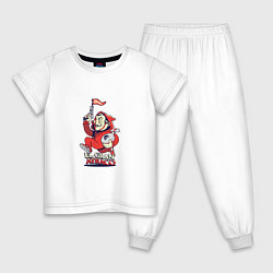 Пижама хлопковая детская El Gran Atraco, цвет: белый