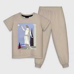 Пижама хлопковая детская Robe du Soir, de Worth Муза, цвет: миндальный