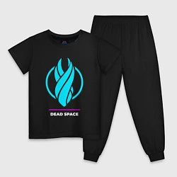 Пижама хлопковая детская Символ Dead Space в неоновых цветах, цвет: черный