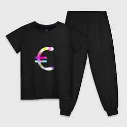 Пижама хлопковая детская Европейское евро, цвет: черный