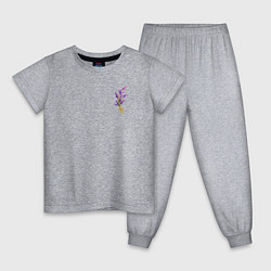 Пижама хлопковая детская Лаванда прованс, цвет: меланж