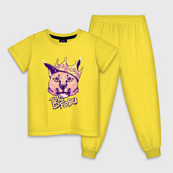 Пижама хлопковая детская Da big floppa rapper, цвет: желтый
