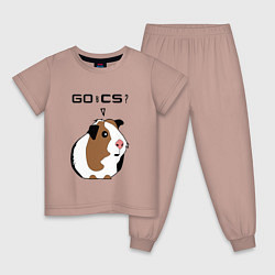 Пижама хлопковая детская Типичный геймер CS:GO, цвет: пыльно-розовый