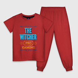 Пижама хлопковая детская Игра The Witcher PRO Gaming, цвет: красный