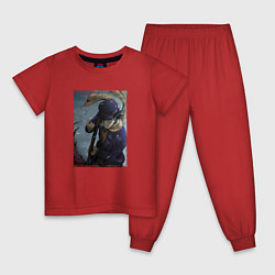 Пижама хлопковая детская Сайти с ружьём Golden Kamuy, цвет: красный