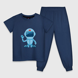 Пижама хлопковая детская Blue Spaceman, цвет: тёмно-синий