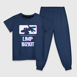Пижама хлопковая детская Limp Bizkit Glitch Rock, цвет: тёмно-синий