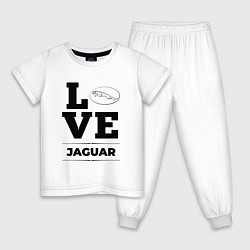 Пижама хлопковая детская Jaguar Love Classic, цвет: белый