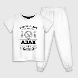Пижама хлопковая детская Ajax: Football Club Number 1 Legendary, цвет: белый