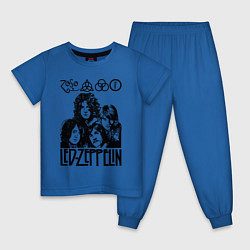 Пижама хлопковая детская Led Zeppelin Black, цвет: синий