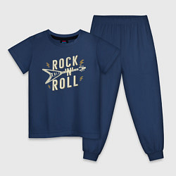 Пижама хлопковая детская Рок-Н-Рол Электрогитара, цвет: тёмно-синий