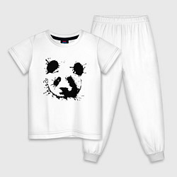 Пижама хлопковая детская Прикольный панда - клякса, цвет: белый