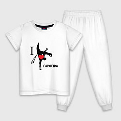 Пижама хлопковая детская I LOVE CAPOEIRA, цвет: белый