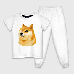 Пижама хлопковая детская Пёс Доге, цвет: белый