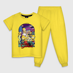 Пижама хлопковая детская Семейка Симпсонов скупила весь попкорн, цвет: желтый