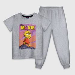 Пижама хлопковая детская Lisa Simpson смотрит в даль - movie, цвет: меланж