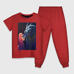 Пижама хлопковая детская Belle and Dragon, цвет: красный
