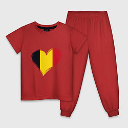 Пижама хлопковая детская Сердце - Бельгия, цвет: красный