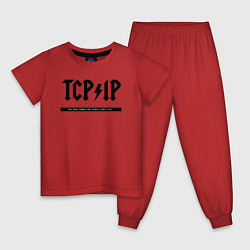 Пижама хлопковая детская TCPIP Connecting people since 1972, цвет: красный