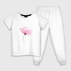 Пижама хлопковая детская Цветок ласки и нежности, цвет: белый