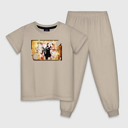 Пижама хлопковая детская IP MAN, цвет: миндальный