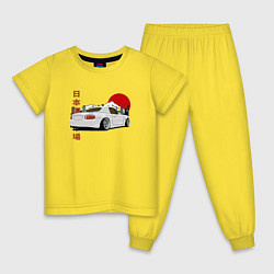 Пижама хлопковая детская Miata Mx5 Na Nb JDM, цвет: желтый