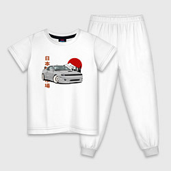 Пижама хлопковая детская Celica gt-four st183 JDM, цвет: белый