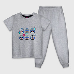 Пижама хлопковая детская Значки на Гэйл Пины Бравл Старс Gale, цвет: меланж