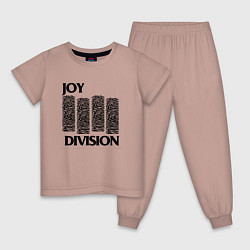 Пижама хлопковая детская Joy Division - rock, цвет: пыльно-розовый