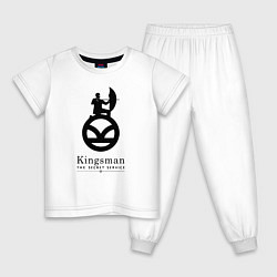 Пижама хлопковая детская Kingsman Секретная служба - logo, цвет: белый