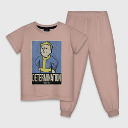 Пижама хлопковая детская Fallout vault - tec boy, цвет: пыльно-розовый