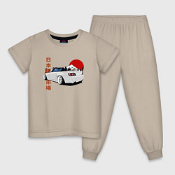 Пижама хлопковая детская Honda s2000 Roadster Tuning Car, цвет: миндальный