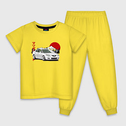 Пижама хлопковая детская Mazda 3 bk JDM Retro, цвет: желтый