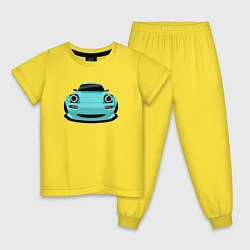 Пижама хлопковая детская Mazda MX5 Miata na JDM, цвет: желтый