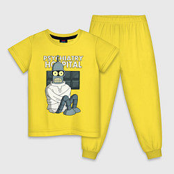 Пижама хлопковая детская Bender - hospital, цвет: желтый