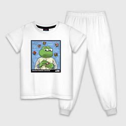 Пижама хлопковая детская Pepe brainshtorm, цвет: белый