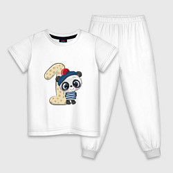 Пижама хлопковая детская Baby Panda, цвет: белый
