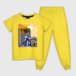 Пижама хлопковая детская СССР конституция, цвет: желтый
