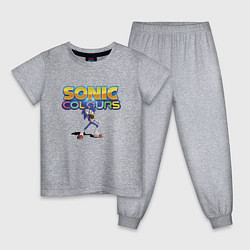 Пижама хлопковая детская Sonic colors - Hedgehog, цвет: меланж